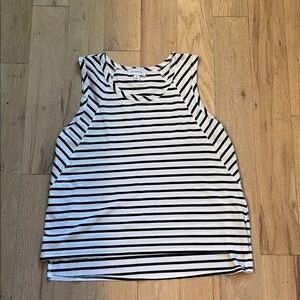Evereve Black and White Boxy Sleeveless Tank Top